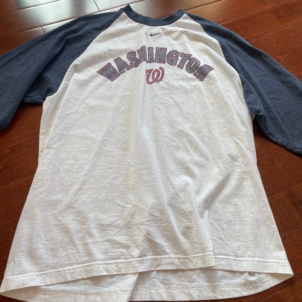 Nike Washington Nationals 3/4 Length Sleeve T-Shirt, size XL
